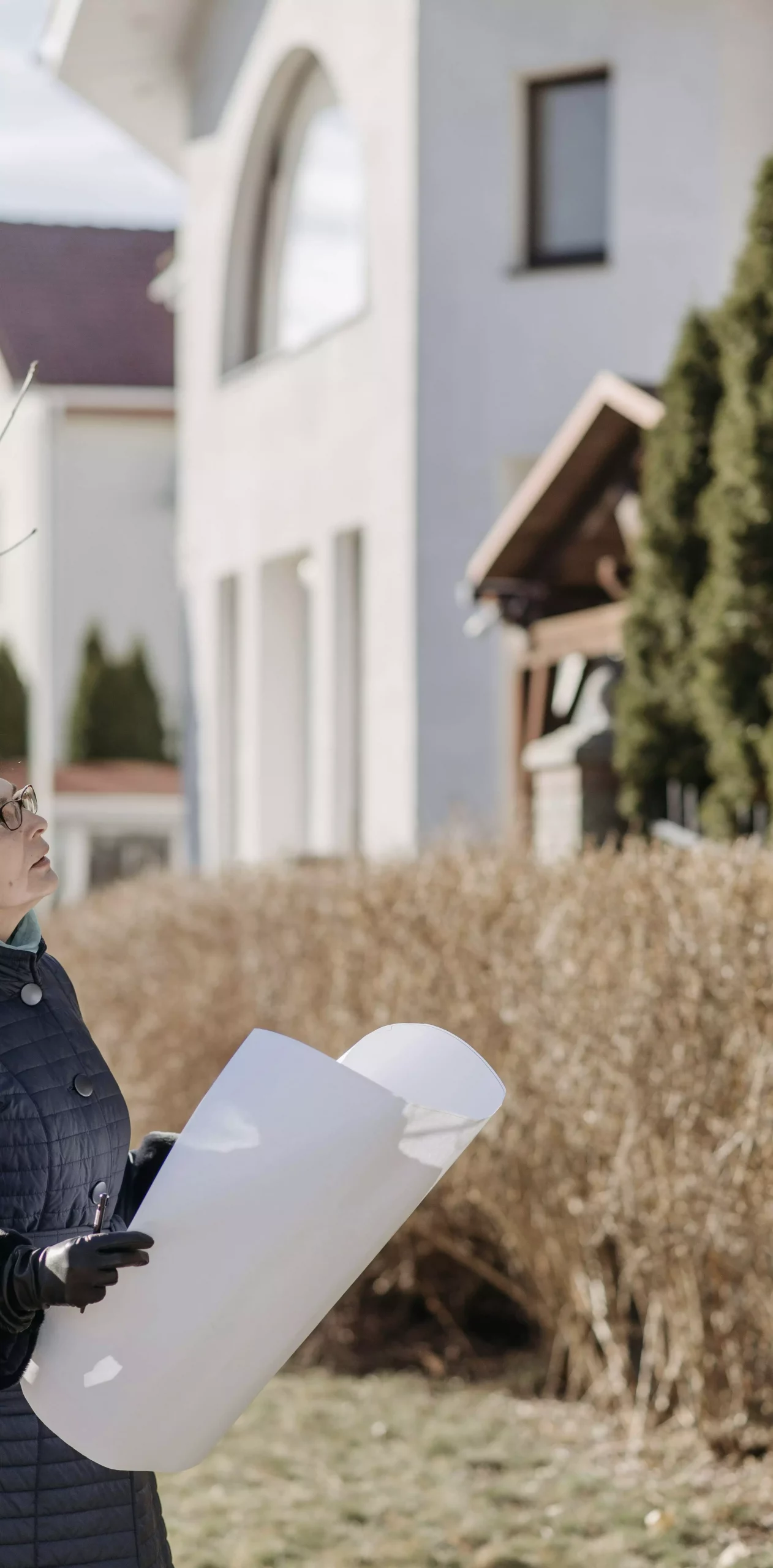 Wertermittlung Immobilie im Herbst Immobilienbewertung draußen im Herbst